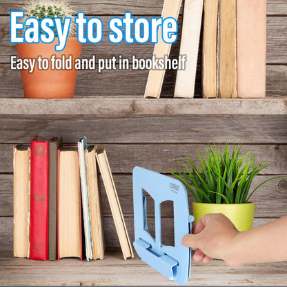 Portable Book Stand Book Holder Book Rest for Kids Reading Hands Free Cookbook Holder Textbook Stands Music Stand Lightweight Waterproof Book Stand Gifts School Supplies (Purple 11.82" *8.26")