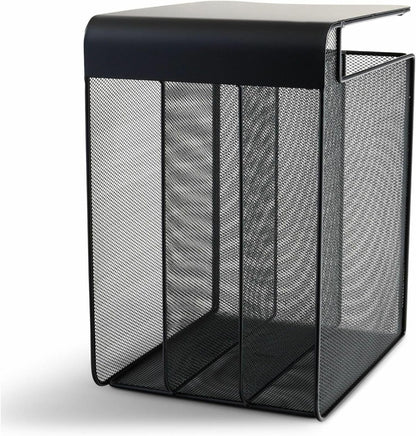 Safco Onyx Hanging Under Desk Organizer, 4 Trays, Office and Classroom Mailbox , Paper and Mail Sorter, Steel Mesh, Black