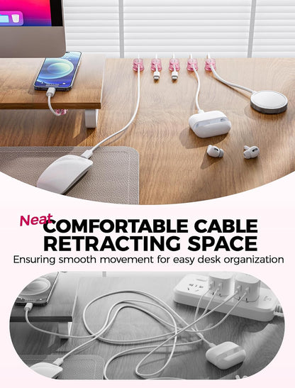 9 Pack Magnetic Cable Clips - gliship [Upgraded 360° Rotatable] Cord Organizer, Strong Magnetic Cord Holder, Adhesive Wire Keeper, Phone Cord Holder, Nightstand Wire Keeper Desk Decor, Tidy Helper