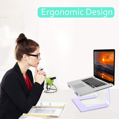 Orionstar Ergonomic Laptop Stand, Premium 5mm Aluminum Riser for 10-15.6 Inch Notebook Computer, Tool-Free Detachable Elevator Holder for Desk Office, Sturdy Riser for Eye-Level Neck Relief (Gold)