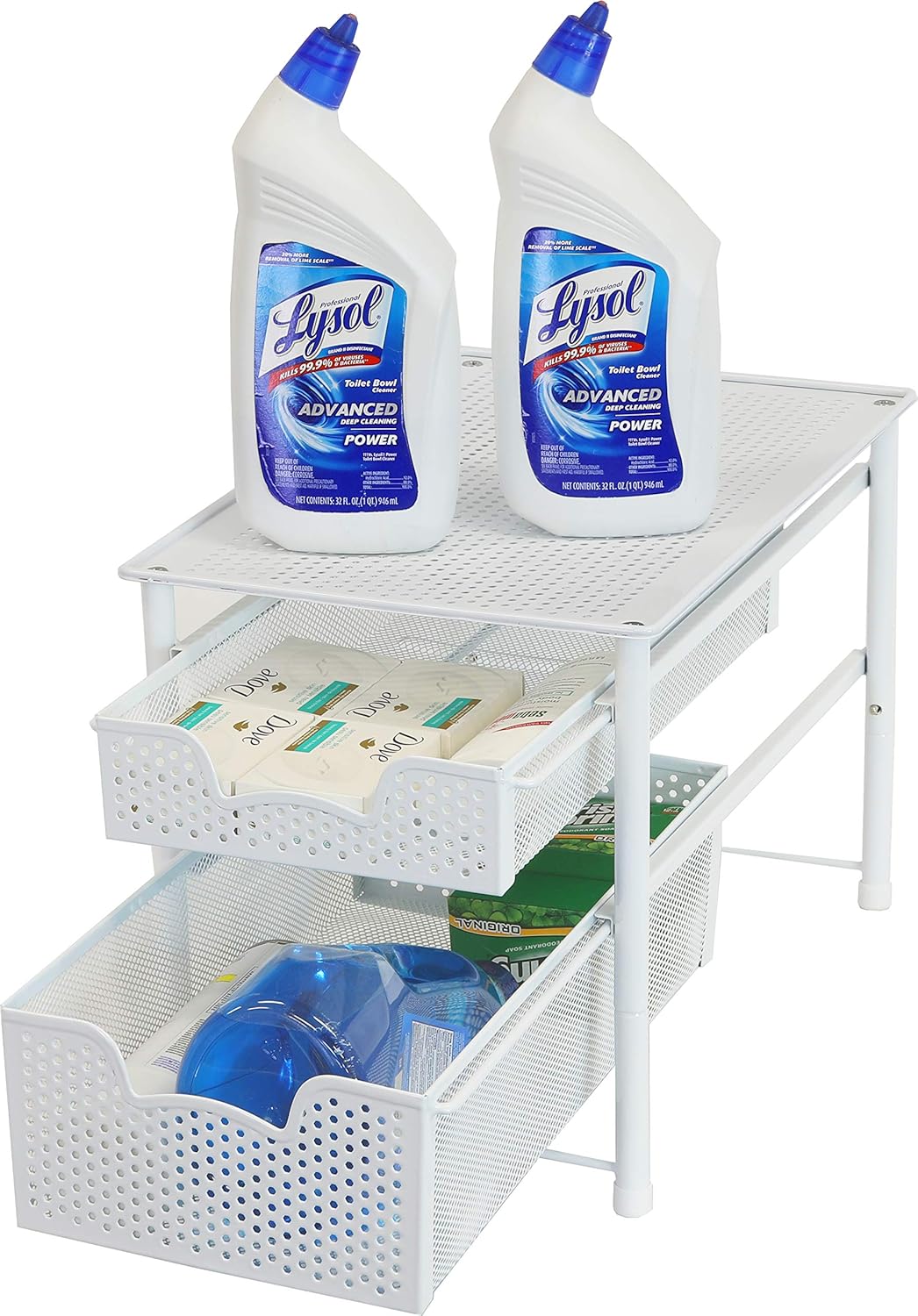 Simple Houseware Stackable 3 Tier Sliding Basket Organizer Drawer, Silver