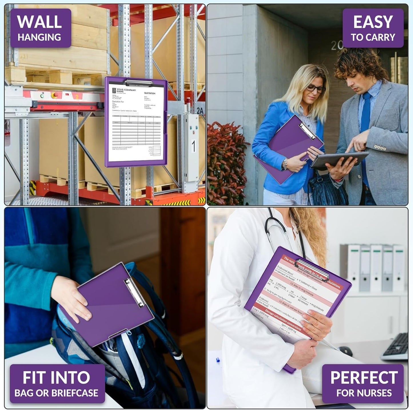 Sooez Clipboard with Storage, Heavy Duty Cleaview Clip Boards 8.5x11 with Dual Storage, Dry Erase Plastic Nursing Clipboard, High Capacity Clipboards Folder for Teacher Nurse, School & Office Supplies