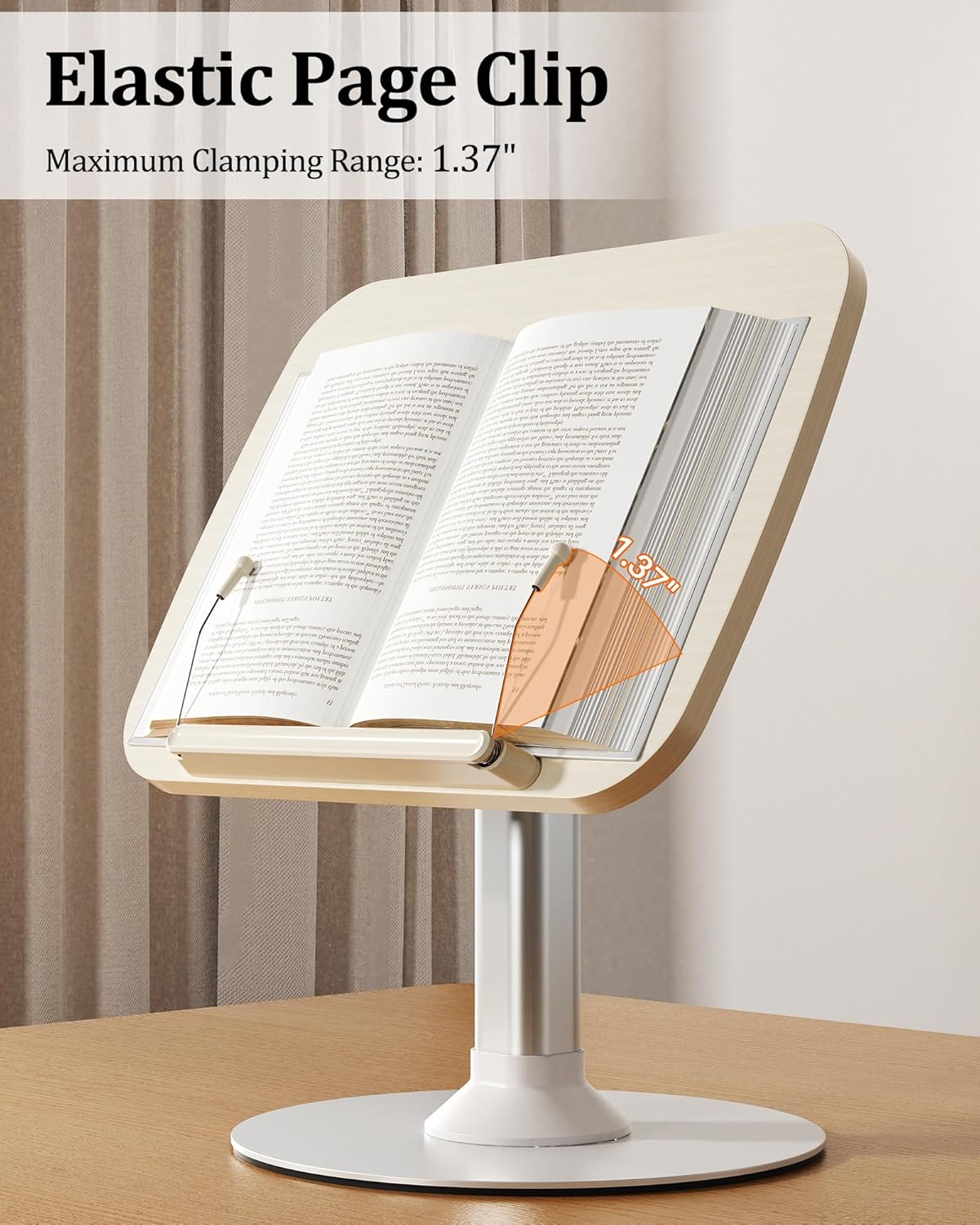 2-in-1 Kids Reading Stand for Books and Tablets,Adjustable Angle Height Book Holder with Book Clip,Kid-Friendly Ergonomic Book Holder for Toddlers,Laptop Riser Stand for Homeschool Floor Couch Bed Car