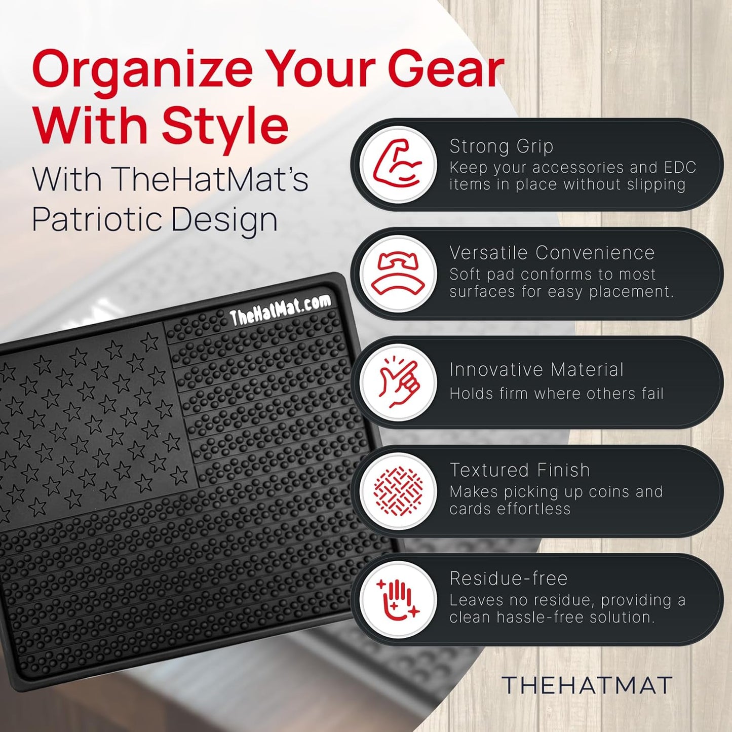 EDC Soft Dump Pad - EDC Valet Tray All for Everyday Carry Rubber, Non Skid Key Tray & Desk Organizer, Anti-Slip, Scratch-Resistant & Easy to Clean, Perfect for Home, Office or Anywhere