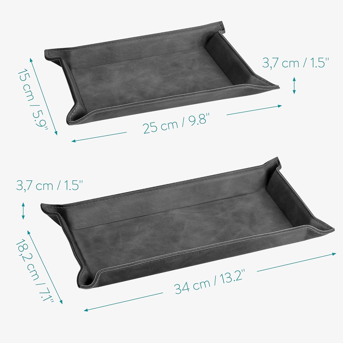 Navaris 2 x Empty Tray for Keys, Coins, Mobile Phones, Jewellery – Entrance Table for Office Bedside Tables