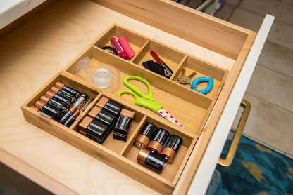 Lipper International 824, Bamboo Wood 4-Compartment Organizer Tray, 11 5/8" x 7 7/8" x 1 3/4"