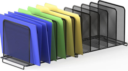 Simple Houseware Expandable 5 Section Upright File Sorter Organizer, Black