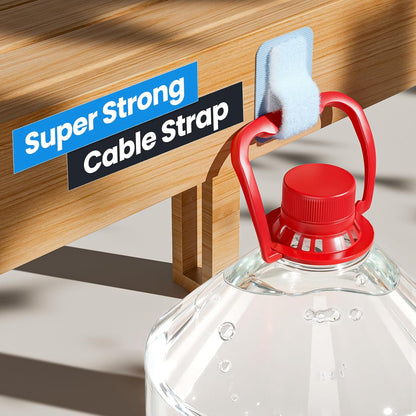 Cable Management Under Desk, 【Up to 15 Cord】【Enhanced Wire Holder】 Cord Organizer, Adjustable Hook and Loop Cable Ties, Home Office Essentials, Cable Hider Clips Under Table, 20 Pair