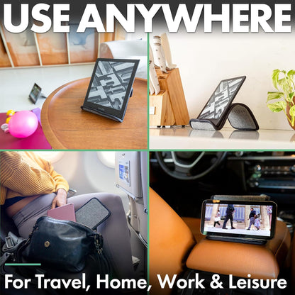 Flight Flap Airplane Phone Holder, Flexible Cell Phone Holder, Folding Cellphone Stand for Desk, Bed, Office, Treadmill - Airplane Gadgets for Long Travel Accessories - Plane Essentials (Silicone)