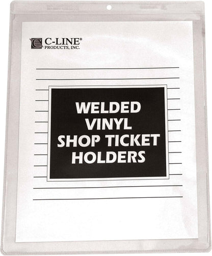 C-Line Vinyl Shop Ticket Holders, Both Sides Clear, 8.5 x 11 Inches, 50 per Box (80911)