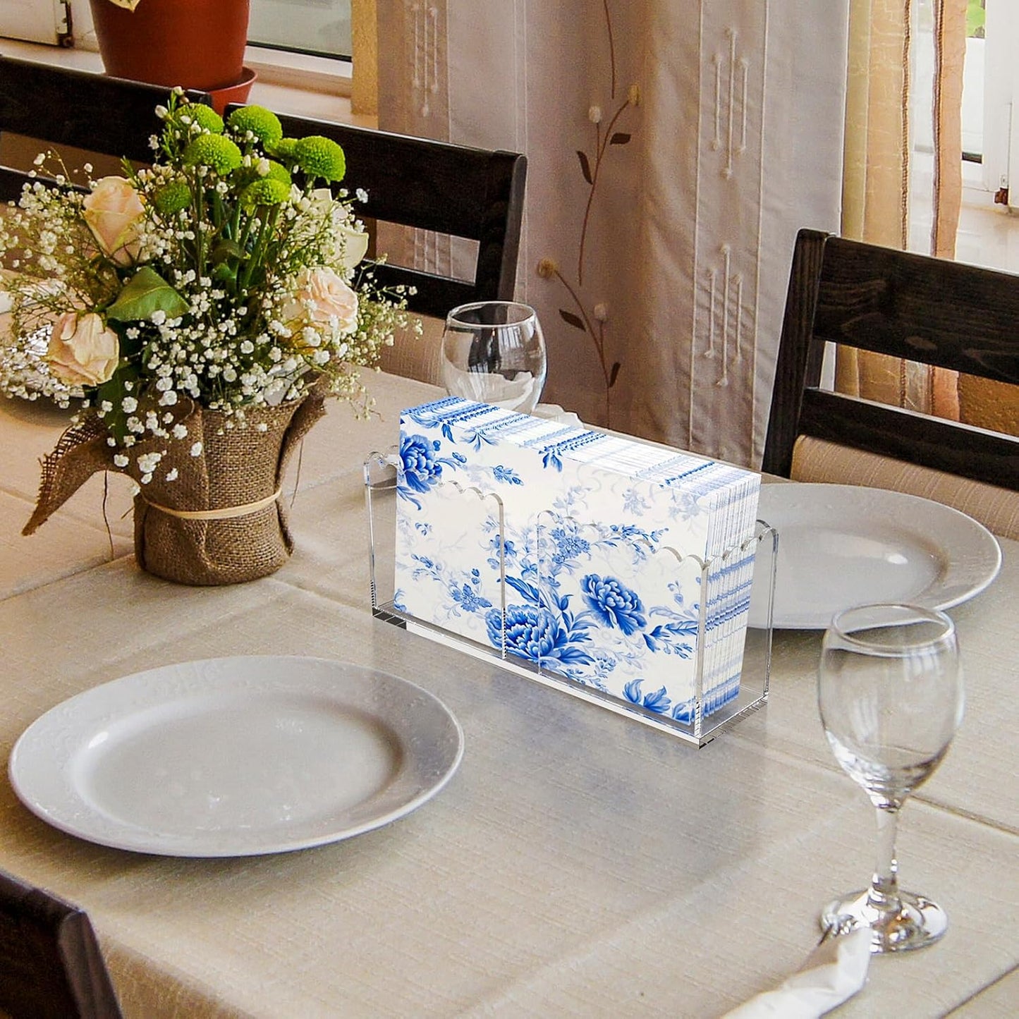 Transparent Acrylic Napkin Holder Clear Guest Paper Disposable Hand Towel Dispenser Tray Organizer For Table Home Kitchen Restaurant and Hotel Business