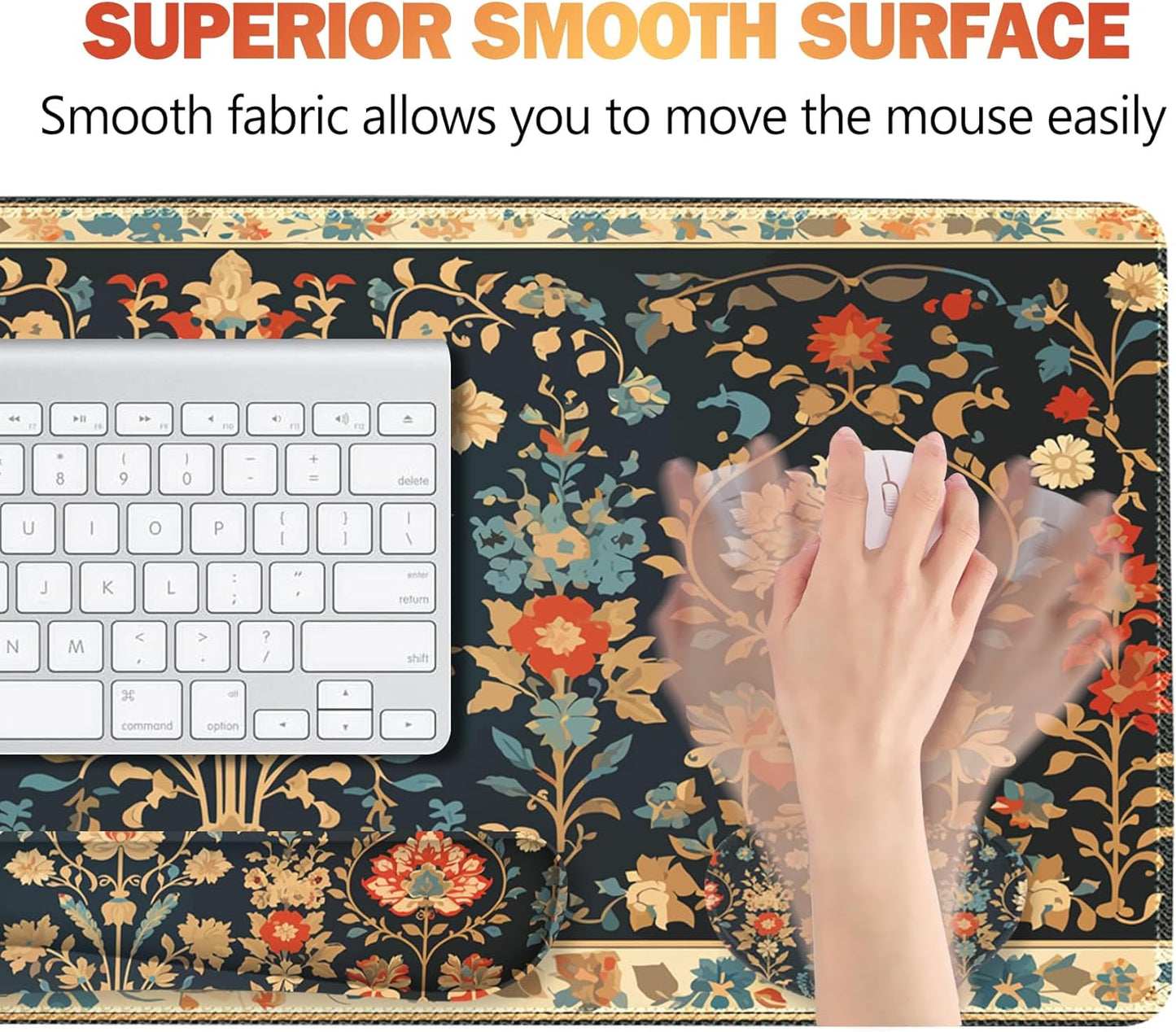 ArtSo Upgraded Wrist Rest Support for Mouse Pad & Keyboard, Ergonomic Gel Mousepad Non-Slip Rubber Base Home,Office Pain Relief, Easy Typing Cushion Neoprene, Soft Memory Foam, Purple Heart Butterfly