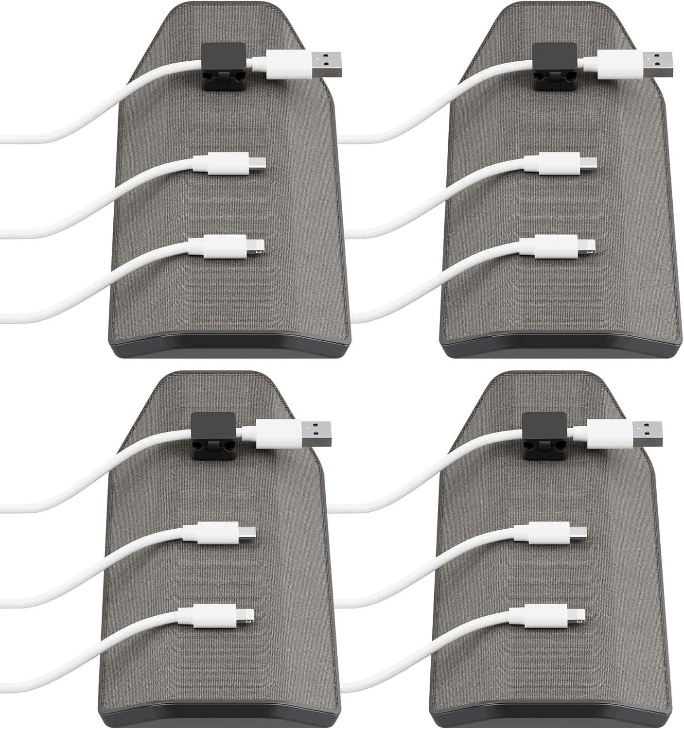 CHARGEWORX Magnetic Cable Organizer – Weighted Non-Adhesive Cord Holder with 3 Magnetic Clips for USB-C, Lightning & MagSafe Cables – Desk, Office & Nightstand Cable Management