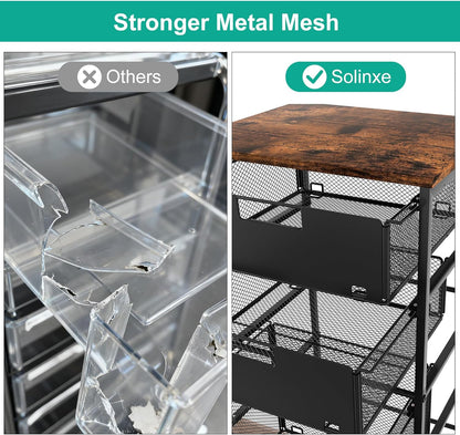 3-Drawer Storage Organizer, Under Desk Rolling File Cart with Lockable Wheels, Hanging File Folder Organizer for Letter Size, Utility Craft Cart Filing Cabinet for Home Office,Black