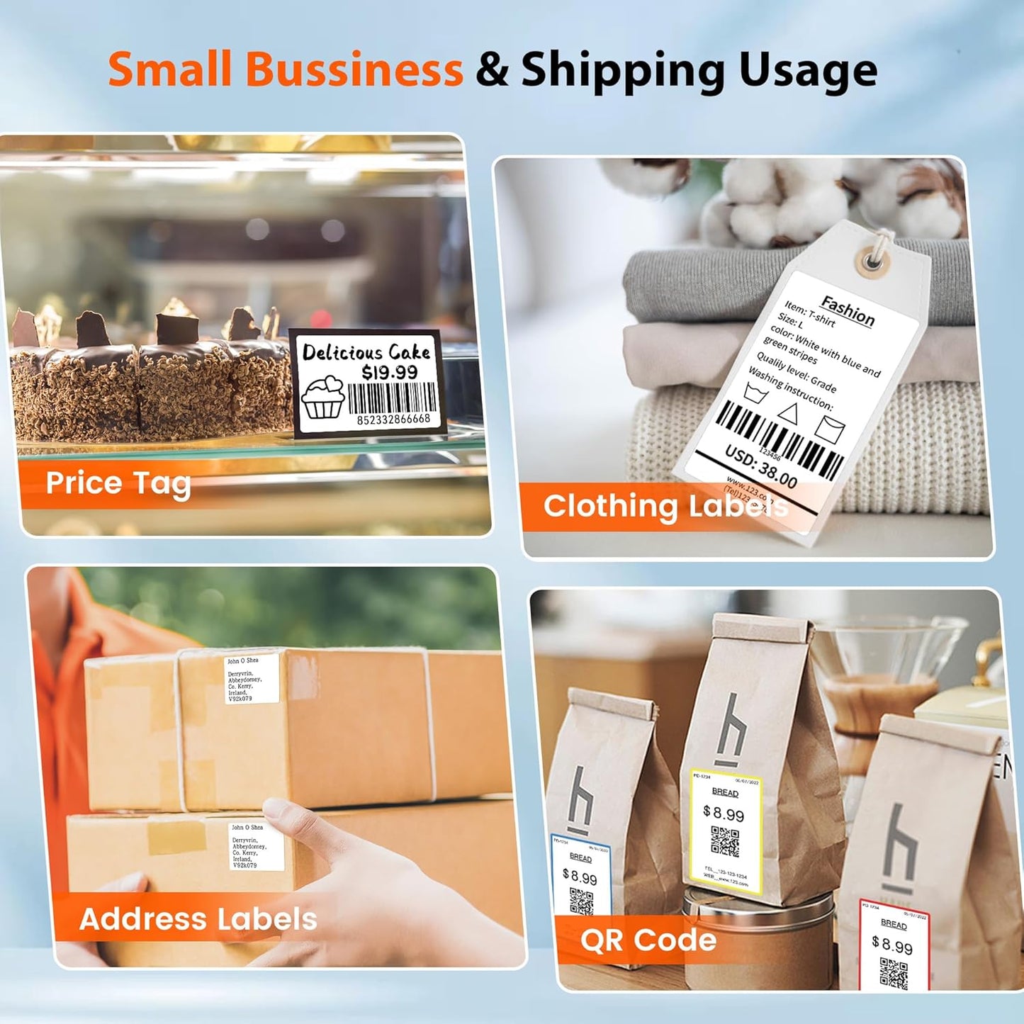 Phomemo M120 Bluetooth Label Maker - Portable Thermal Barcode Printer with App, 2" Wide Labels, Wireless Sticker Printer for Small Business,Home Office,QR Codes,Address Labels - iOS/Android Compatible
