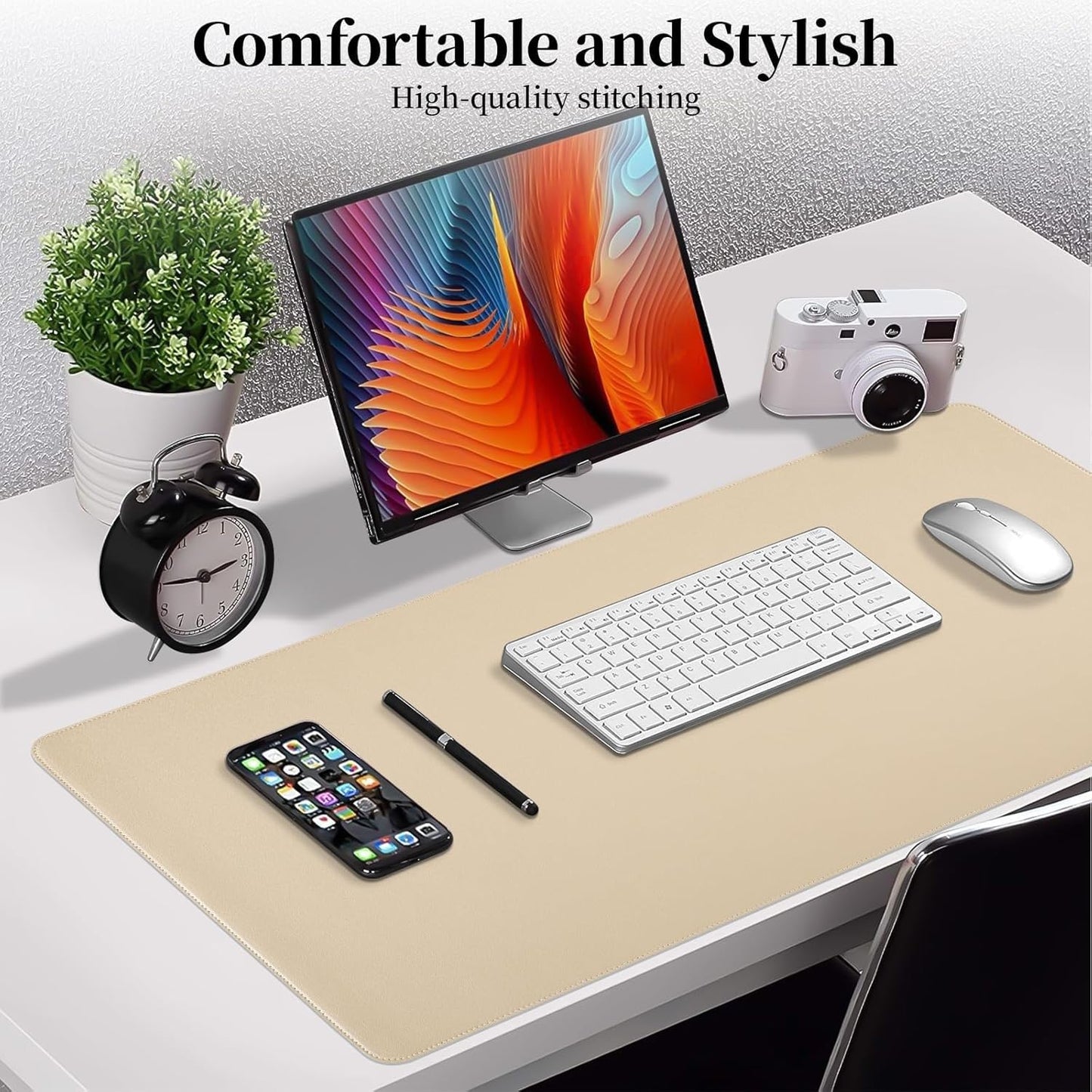 Green Desk Pad and Keyboard Wrist Rest, 3in1 Mousepad + Keyboard Wrist Rest+Mouse Wrist Rest for Home Office Table Computer Cover. (31.5×15.7,Green)