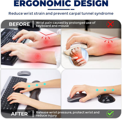 Gel Wrist Rest for Keyboard and Mouse, Wrist Rest for Keyboard, Mouse Wrist Support, Pain Relief, Cool Touch, Non-Skid, Keyboard and Mouse Wrist pad Set