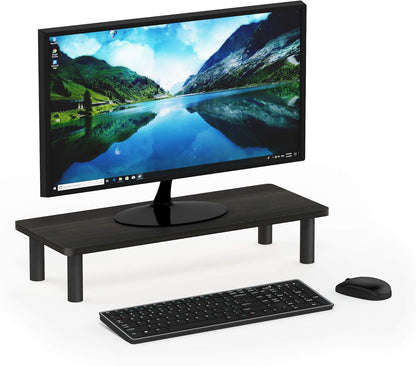 Furinno Turn-N-Tube Corner Monitor Riser Stand with Stainless Steel Tubes, Americano