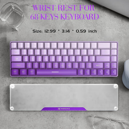 SELORSS Acrylic Keyboard Wrist Rest 98-Key Mechanical Keyboards Ergonomic Palm Rest for Computer Keyboard,Anti-Slip Base,Wrist Pad for Laptop,Office & Home-Easy Typing