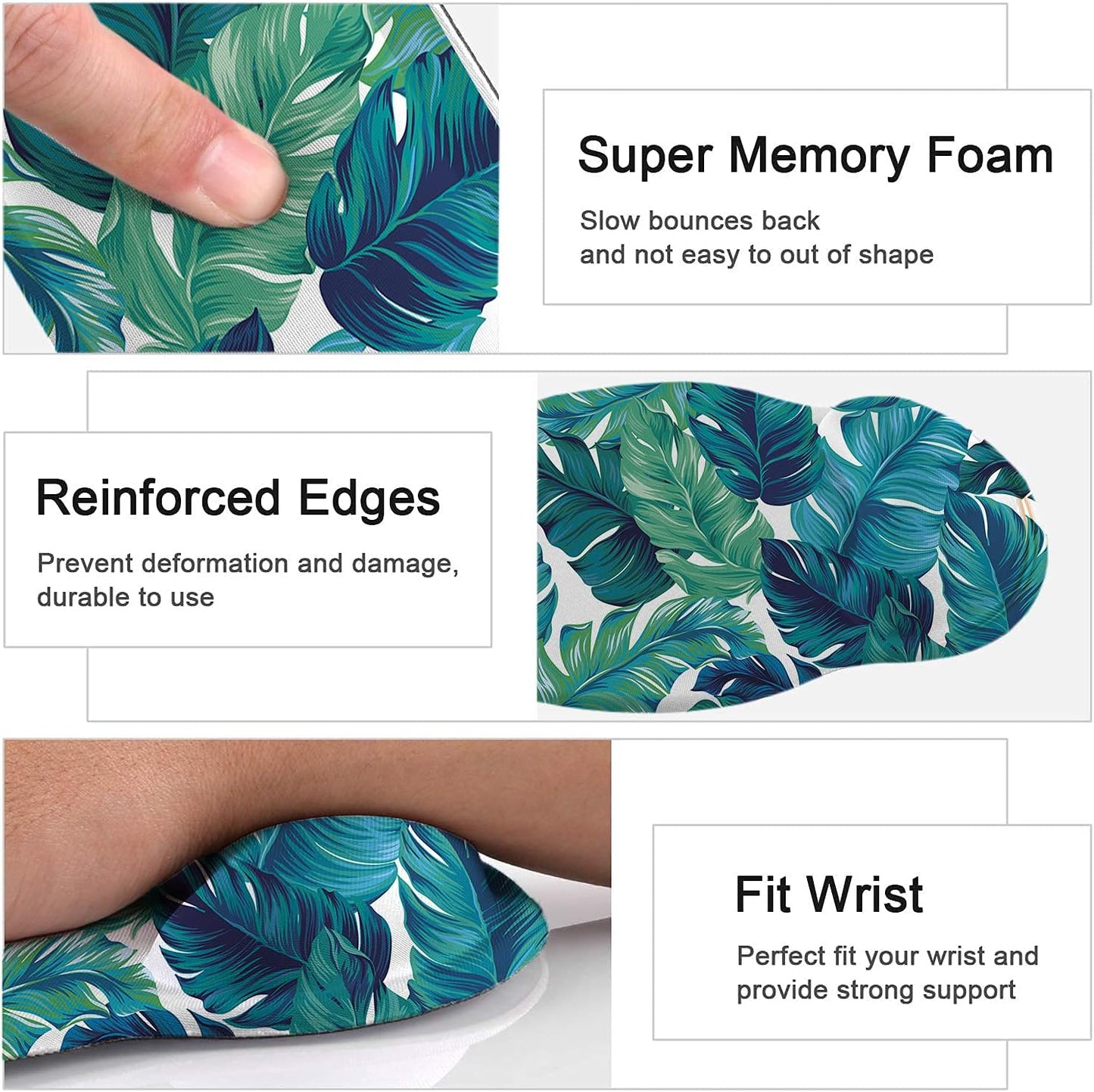 LATEEFAH Mouse Pad with Wrist Rest, 3-in-1 Gaming Mouse Pad, Keyboard Wrist Rest, Ergonomic Memory Foam Mousepad with Wrist Support for Computer Keyboard