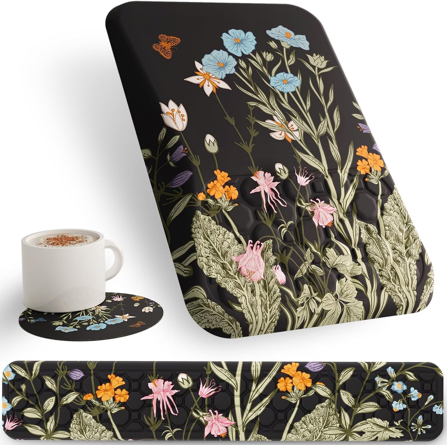 Ospelelf Mouse Pad with Wrist Rest and Keyboard Wrist Rest, Ergonomic Wrist Rest for Computer, Office, Gaming, Pink
