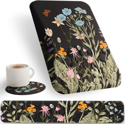 Ospelelf Mouse Pad with Wrist Rest and Keyboard Wrist Rest, Ergonomic Wrist Rest for Computer, Office, Gaming, Pink