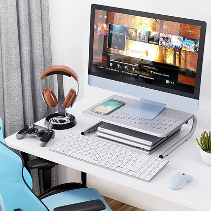 HUANUO Monitor Riser for Desk, Desk Organizer,Laptop Shelf w/Vented for Screen, Computer Stand for PC, Printer, for Home & Office