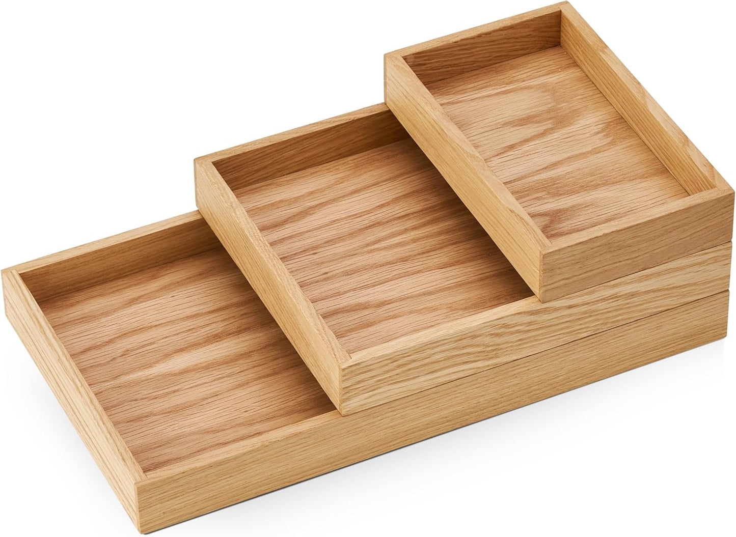 OAKYWOOD Valet Tray Bundle – Solid Wood Desk Organizer – Document, Phone & Tablet Tray – Perfect for Office, Home, or School – Black