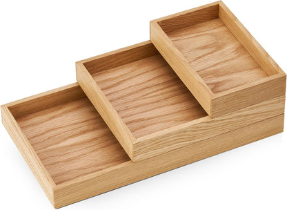 OAKYWOOD Valet Tray Bundle – Solid Wood Desk Organizer – Document, Phone & Tablet Tray – Perfect for Office, Home, or School – Black
