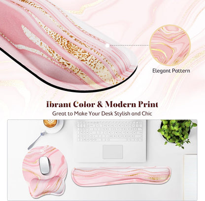 Gimars Upgrade Enlarge Superfine Fibre Soft Smooth Gel Ergonomic Mouse Pad Wrist Support and Keyboard Wrist Rest for Computer, Laptop, Mac, Gaming and Office, Durable, Comfortable and Pain Relief