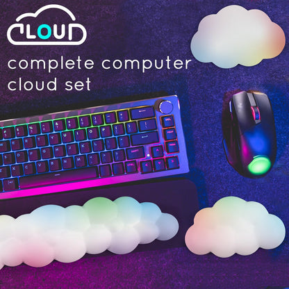 Cloud Wrist Rest for Computer Keyboard Arm Wrist Rest with Non-Slip Base Extended Wrist Rest Ergonomic Memory Foam for Keyboard and Mouse Typing Pain Relief, Office, Gaming, Computer