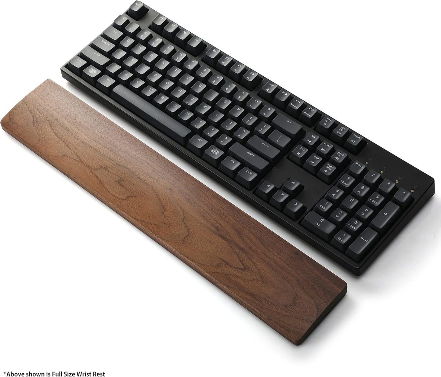 Faluber Wooden Wrist Rest, 14.3-inch Length and 20mm Thickness for Tenkeyless Keyboard, Walnut Wood Palm Rest, Ergonomic Design for Mechanical Gaming Keyboard, Stain Resistant (Medium, Walnut Wood)