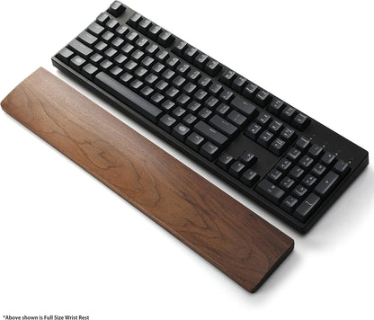 Faluber Wooden Wrist Rest, 14.3-inch Length and 20mm Thickness for Tenkeyless Keyboard, Walnut Wood Palm Rest, Ergonomic Design for Mechanical Gaming Keyboard, Stain Resistant (Medium, Walnut Wood)
