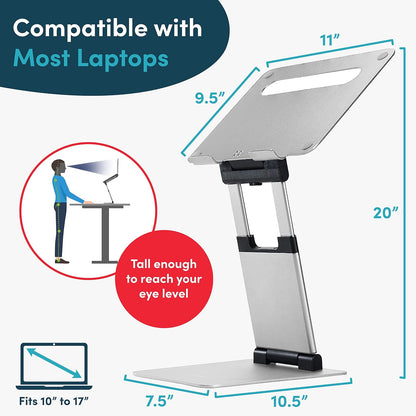 Lifelong Ergonomic Adjustable Laptop Stand for Desk - Height Up to 20" Portable Computer Laptop Riser Holder, Fits All MacBook Air & 10 15 17 Inches Laptops, Back to School Gift for Men & Women