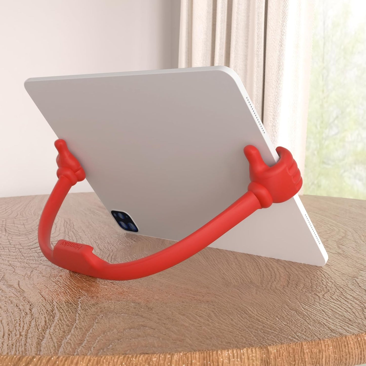 Honsky Thumbs-up Cell Phone Stand Holder,Tablet Stand Cradle for Desk Desktop Smartphone Cellphone Mobile Phone,Tablets - Universal, Adjustable Flexible,Blue