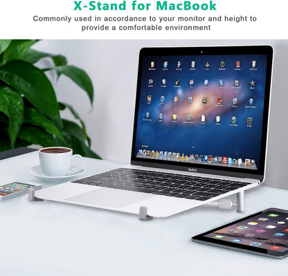 Portable Laptop Stand, Adjustable Laptop Stand for MacBook Pro, Aluminum Desk Foldable Compact Universal Computer Cooling Stand for 12 13 15 17 inch