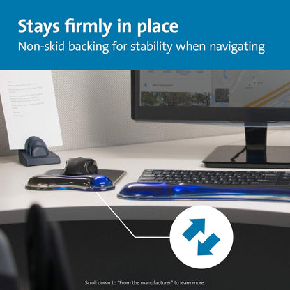 Kensington Duo Gel Mouse & Keyboard Wrist Rest Bundle Set, Ergonomic Keyboard and Mouse Pad With Wrist Support, Keyboard Wrist Rest, Computer Keyboard Pad, Cooling Gel, Non-Skid Backing, Blue K52920WW