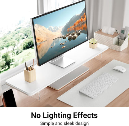 AFOOYO Monitor Stand Riser,31.5-Inch LED Light Wood Computer Monitor Stand with Adjustable Acrylic Legs,Desk Accessories Desktop Organizer Stand for, Computer,Laptop,Printer,PC TV Screen Riser,Black