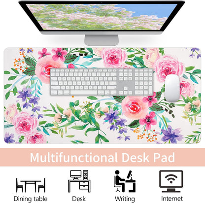 Wrist Rest for Computer Keyboard and Mouse, Ergonomic Design Wrist Support Pad for Keyboard, Soft Memory Foam Desk Pads Support Hand and Arm Easy Typing Pain Relief, 2 Piece Pad, Cream Pink