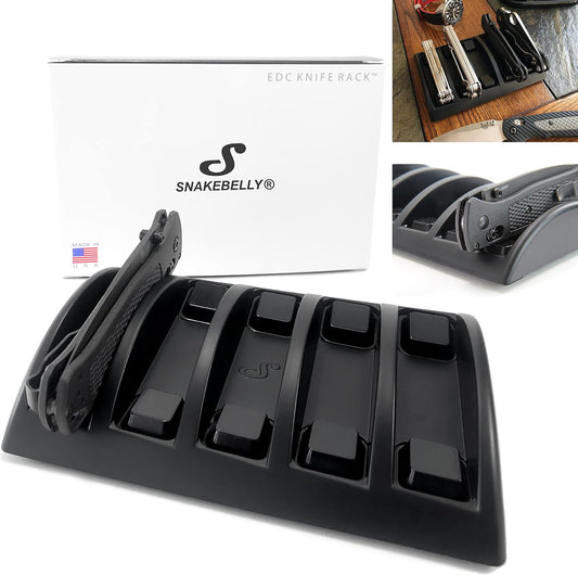 EDC Knife Rack - EDC Gear Organizer Tray - Holder for Knives & Accessories (Black)