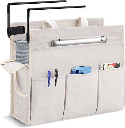 MASTLU Under Desk Hanging Storage Bag, Desk Organizer Storage, Office Side Storage Bag, Compatible with A4 Files, Detachable Handle Design, No Assembly Required, For Office Home School (Black)