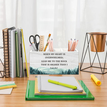 Christian Sparrow Bird Pen Holder for Desk, Religious Scripture Bible Verse Pencil Organizer, His Eye is on The Sparrow Bird Wooden Pen Holder Desk Accessories Decor for Home Office