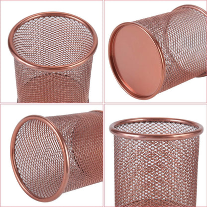 PAG Pencil Holder for Desk, 2 Pack Desktop Pen Cup, Office Supplies Desk Organizers and Accessories Organization, Makeup Brush Holder, Gold