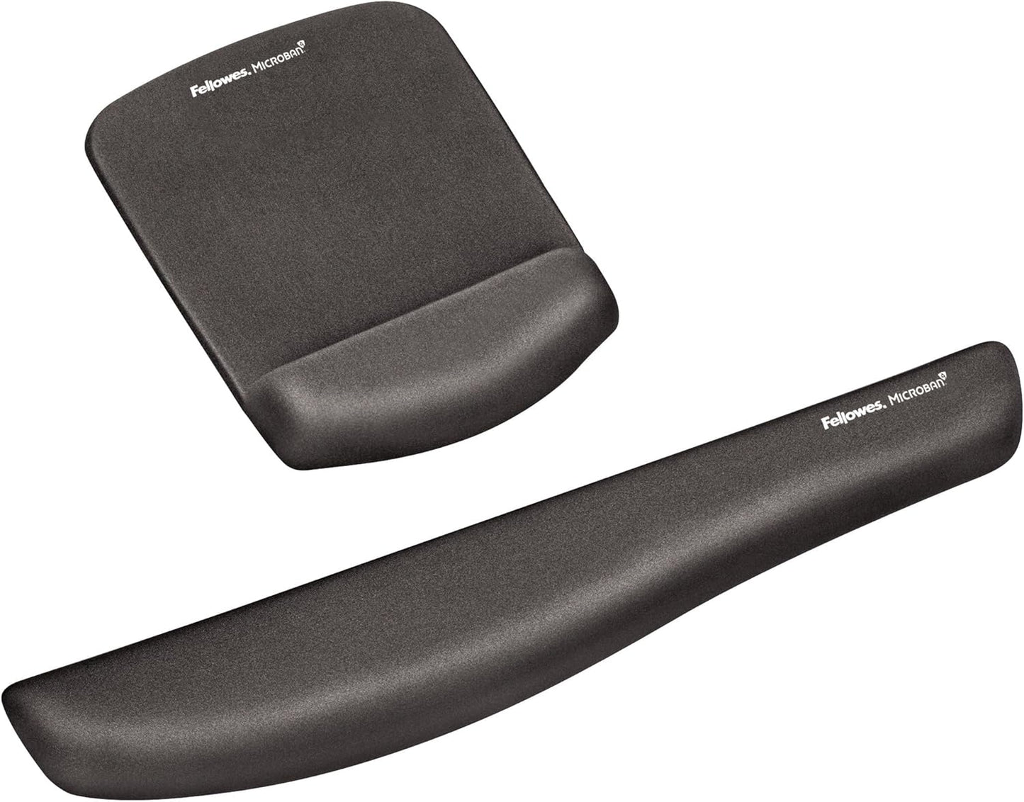 Fellowes PlushTouch Foam Keyboard Wrist Rest with MICROBAN - Black (9252101)