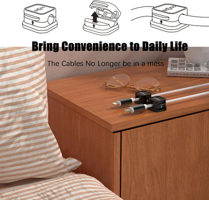 [9 Pack] Magnetic Cable Clips,Easy to Adjust Cables or Wires,Enhanced Adhesive Wire Holder Keeper Organizer,Desk Cable Management, NIRXUBLA Cable clips for office,car,kitchen,workspace,Bedroom (White)