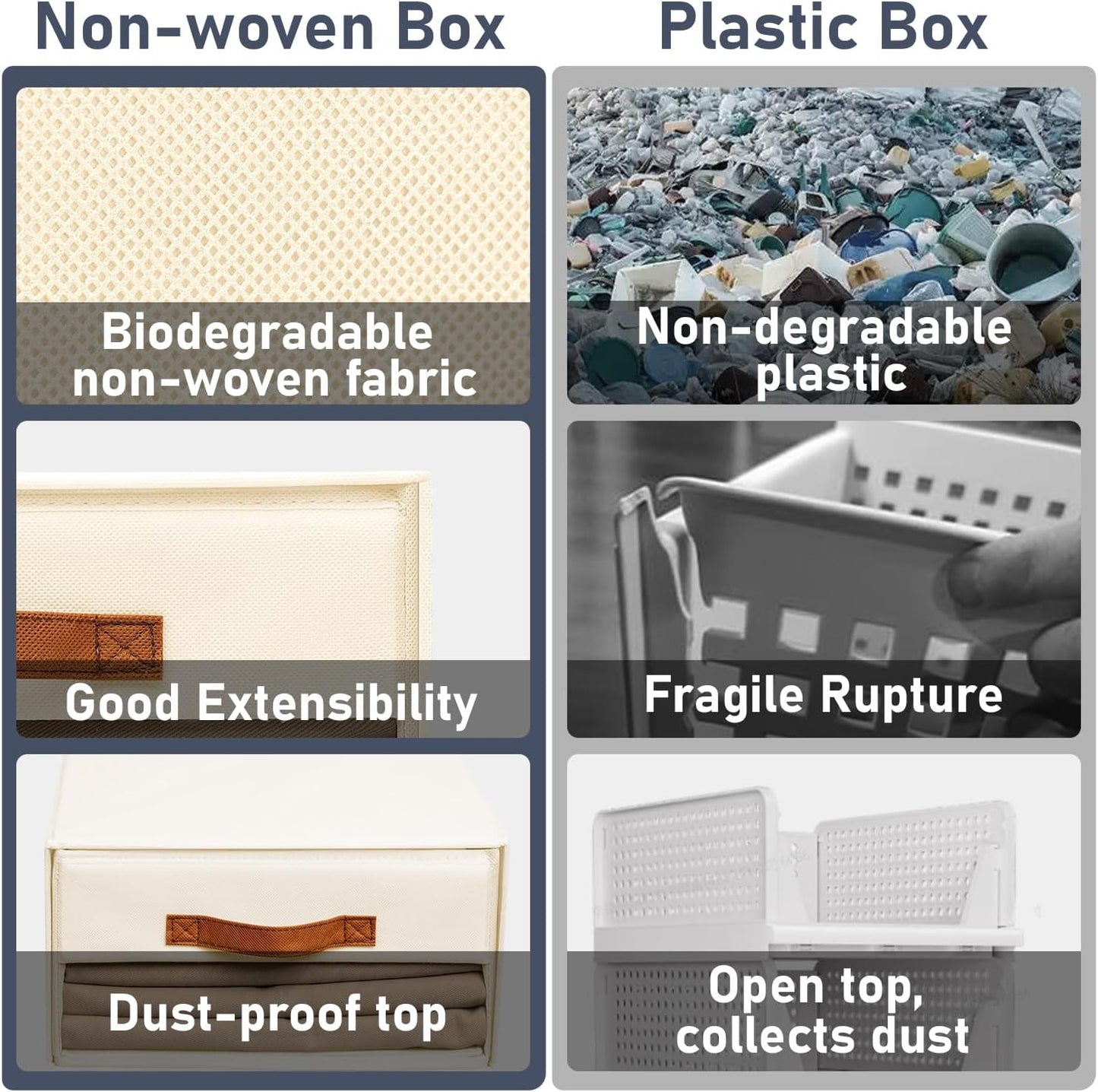 DIMJ Closet Organizers and Storage - Fabric Bins with Drawers for Closet Foldable Clothes Organizers with Clear Window, Stackable Storage Drawers Units for Bedroom, Living Room, 4-Pack, Grey