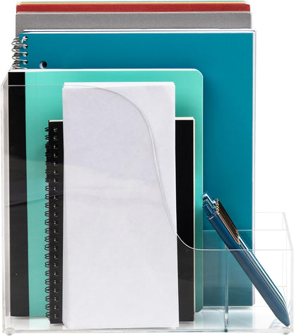 Mind Reader Paper Tray, Desktop Organizer, File Storage, Modern, Office, Acrylic, Clear