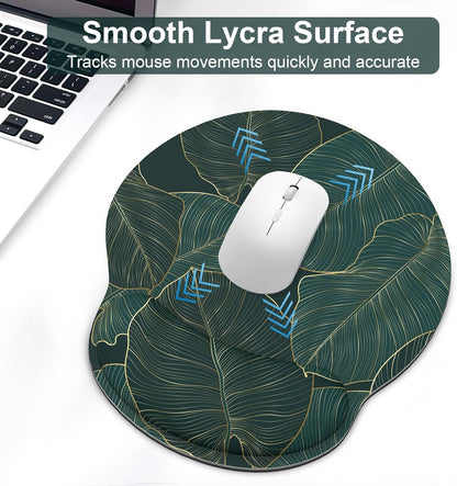 Ergonomic Mouse Pad with Wrist Rest and Keyboard Wrist Rest, Memory Foam Wrist Rest for Computer Keyboard, Easy Typing, Pain Relief, Mouse Pad Wrist Support for Gaming,Office, Laptop, Black Flower