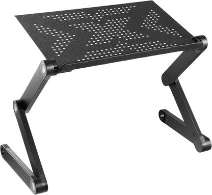 Mount-It! Adjustable Laptop Stand & Lap Desk, Freestanding Sit-Stand Laptop Tray for Bed, Couch, Desk & Floor, 22 lb Capacity, 1.6–18.9” Height, Ventilated Aluminum, Ships Fully Assembled