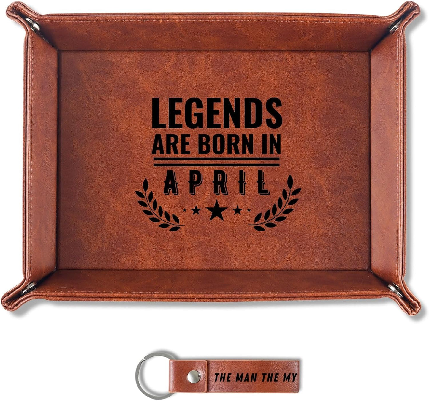 INNObeta Birthday Gifts for Men, Happy Birthday Valet Tray for Him, Male, Boyfriend, Son, Husband, Dad, Desktop Organizer PU Leather Tray - Legends are Born in September